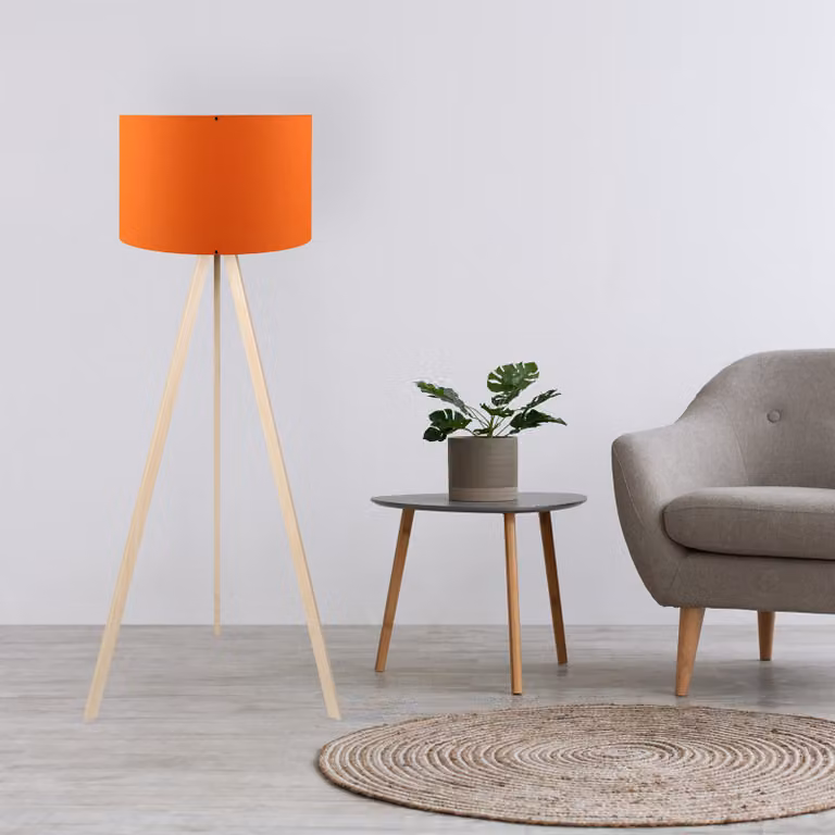 Opviq, AYD-1517, Lampade da terra, Arancione, MDF, 38 x 38 x 140 cm