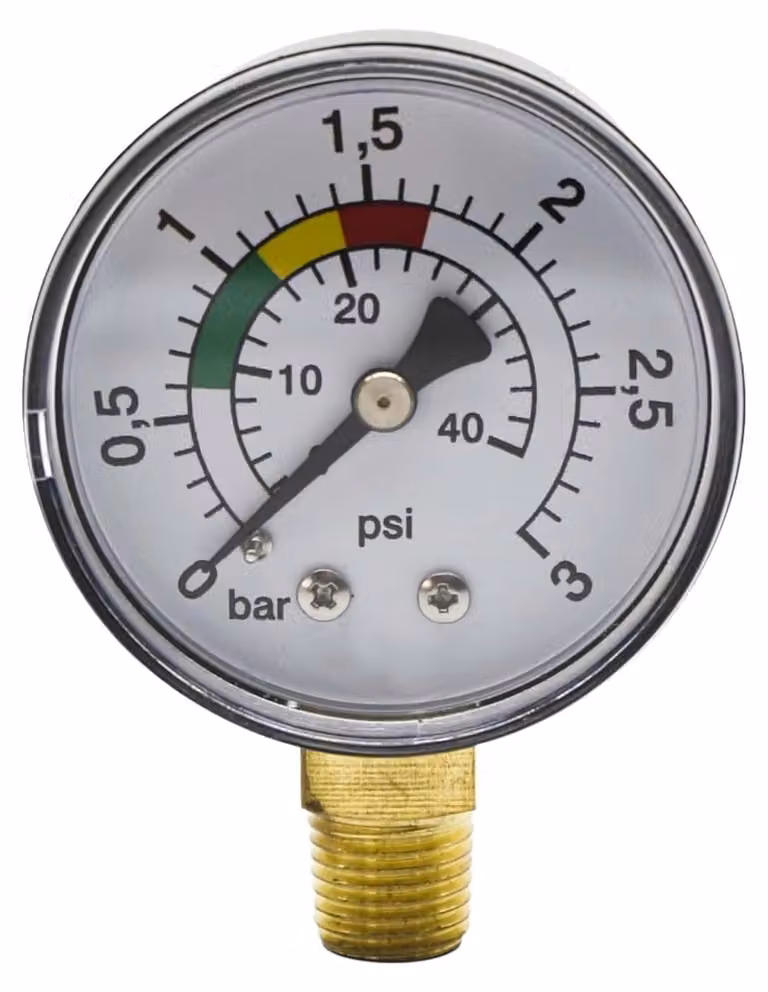 Manometro per filtri di piscina, da 0 a 3 bar, diametro 50 mm, con doppia scala per pompe per piscina