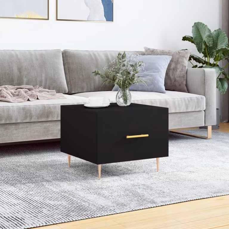 Maison Exclusive - Tavolino nero 50x50x40 cm Materiale ligneo