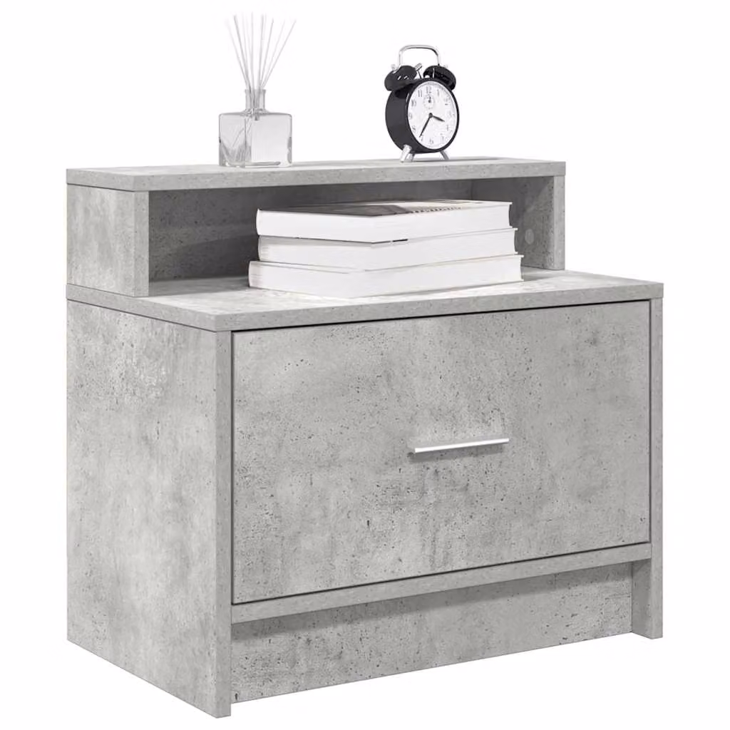 Set di 2 comodini moderni vidaXL con cassetto in grigio opaco L/P/H: 51 x 31 x 47 cm