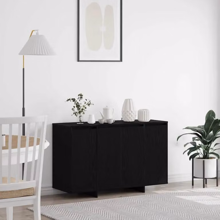 Credenza moderna vidaXL in legno ingegnerizzato nero, L 120 x P 41 x H 75 cm
