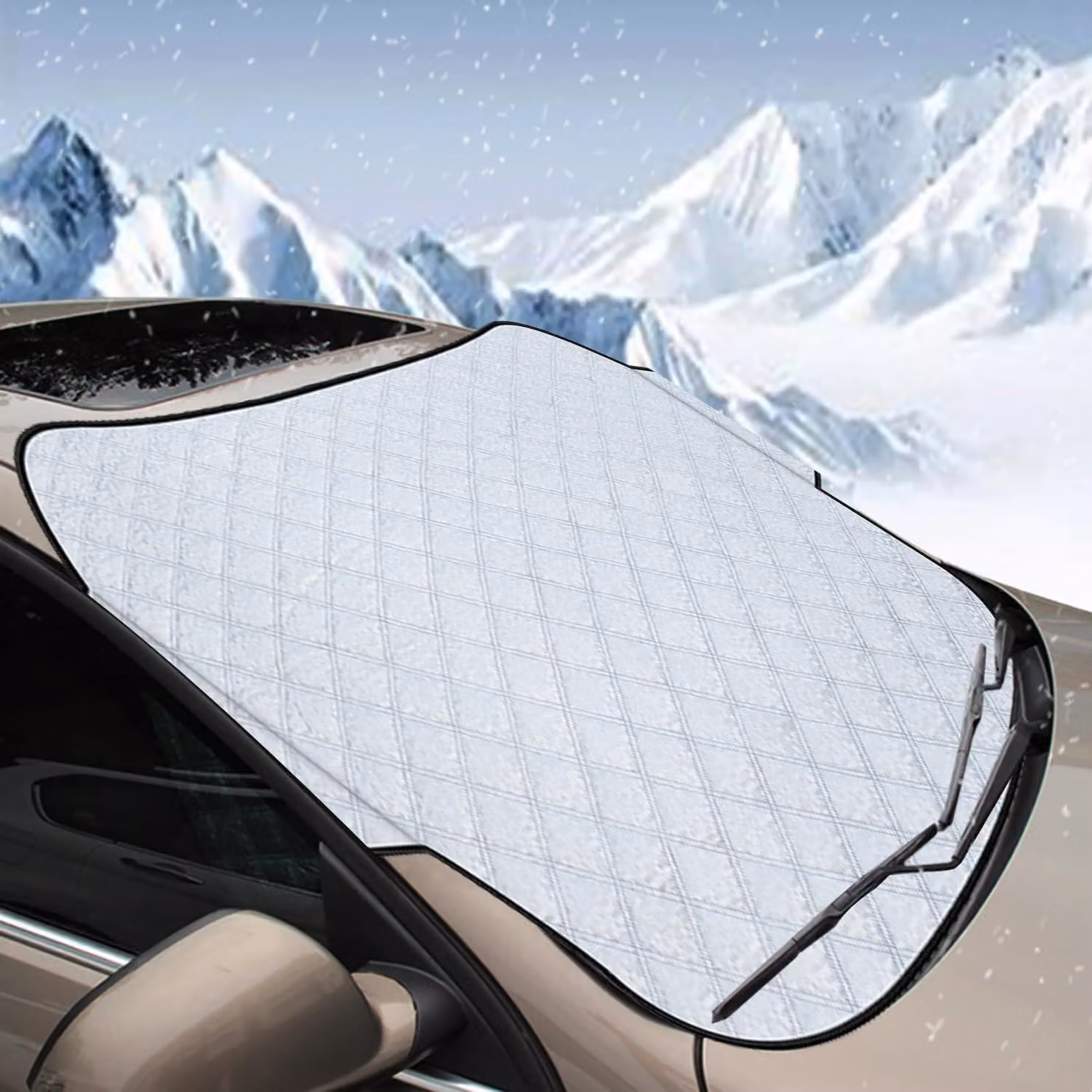 Copertura per parabrezza anteriore, dimensioni 140x95 cm, per auto, SUV e camion, protezione antigelo e utilizzo tutto l'anno