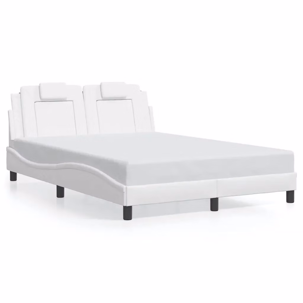 Letto giroletto Viana vidaXL in similpelle bianco senza materasso L 140 cm x P 200 cm – 2