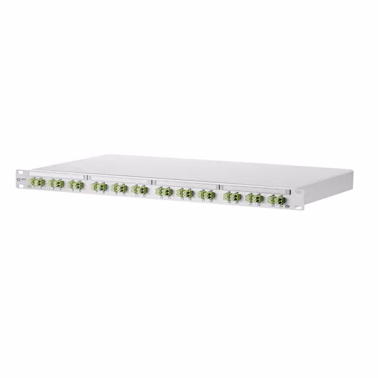 Metz Connect OpDAT PF Pannello di permutazione VIK 24xLC-D (verde lime), OM5, grigio 1502007M24-E