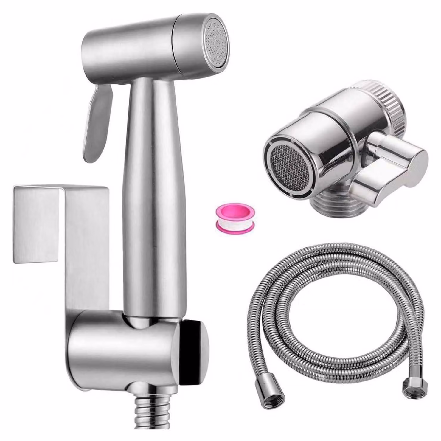 Doccia a mano in acciaio inossidabile per bidet, con dispenser integrato