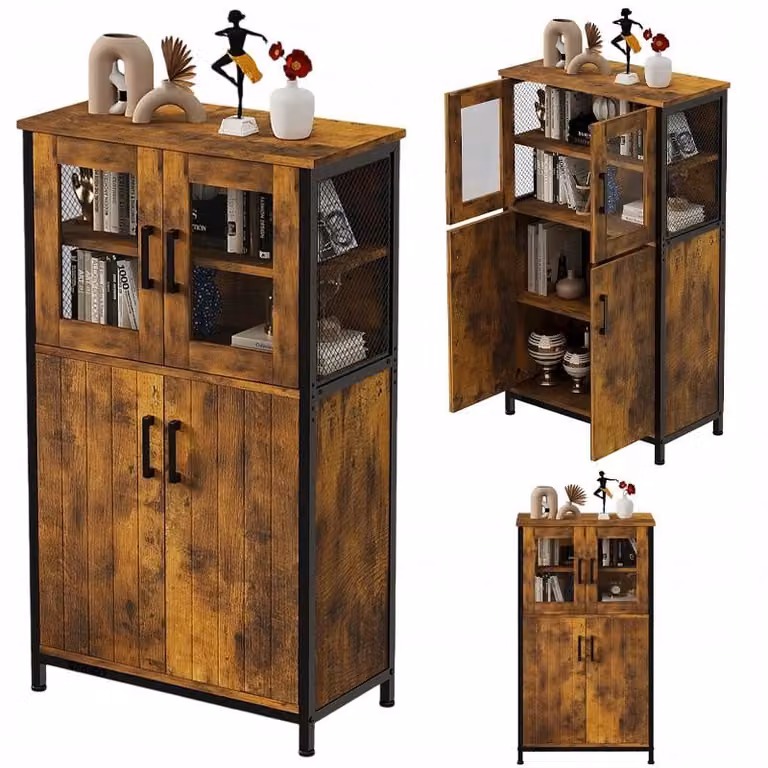 Comodà rustica, credenza in stile retrò-vintage-loft per sala da pranzo e cucina