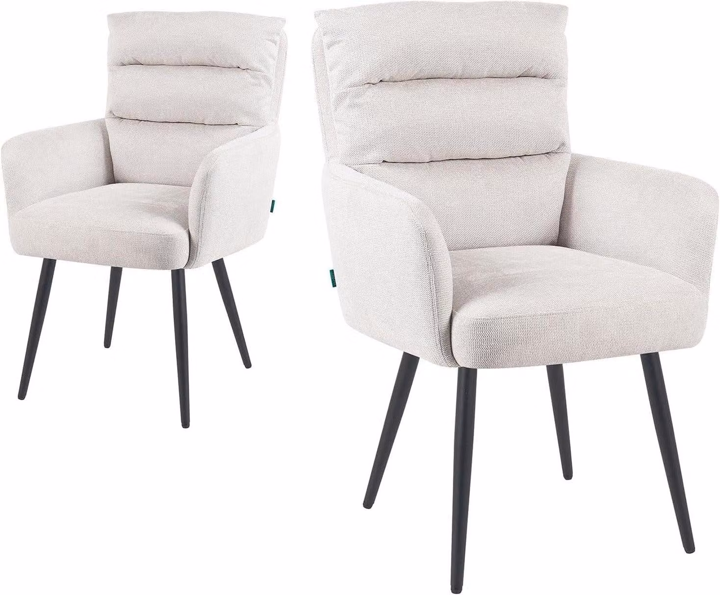 Sedia da pranzo - Sedia girevole - Sedia - Sedia da ufficio - Colore crema - Girevole a 360° - Struttura in metallo color grigio opaco