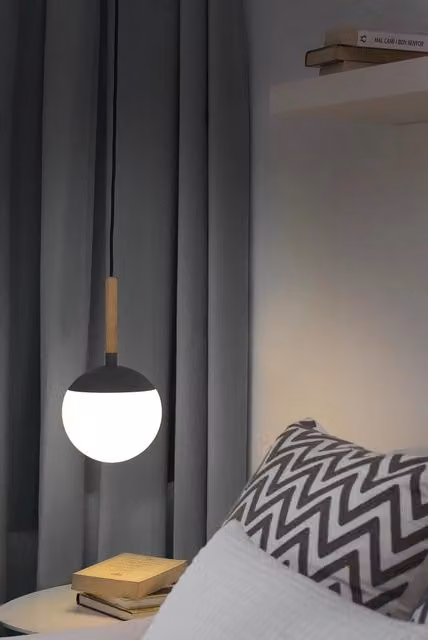 Lampada a sospensione Faro Barcelona MINE per interni in metallo, vetro e legno, Grigio e Bianco – 1
