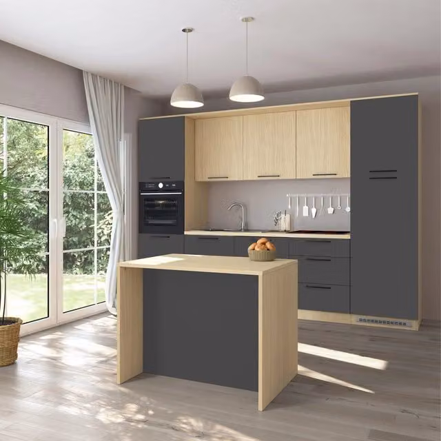 Mobile Dispensa Manotere, Isola da Cucina un Ripiano Made in Italy, 115x80x90h cm Marrone Rovere