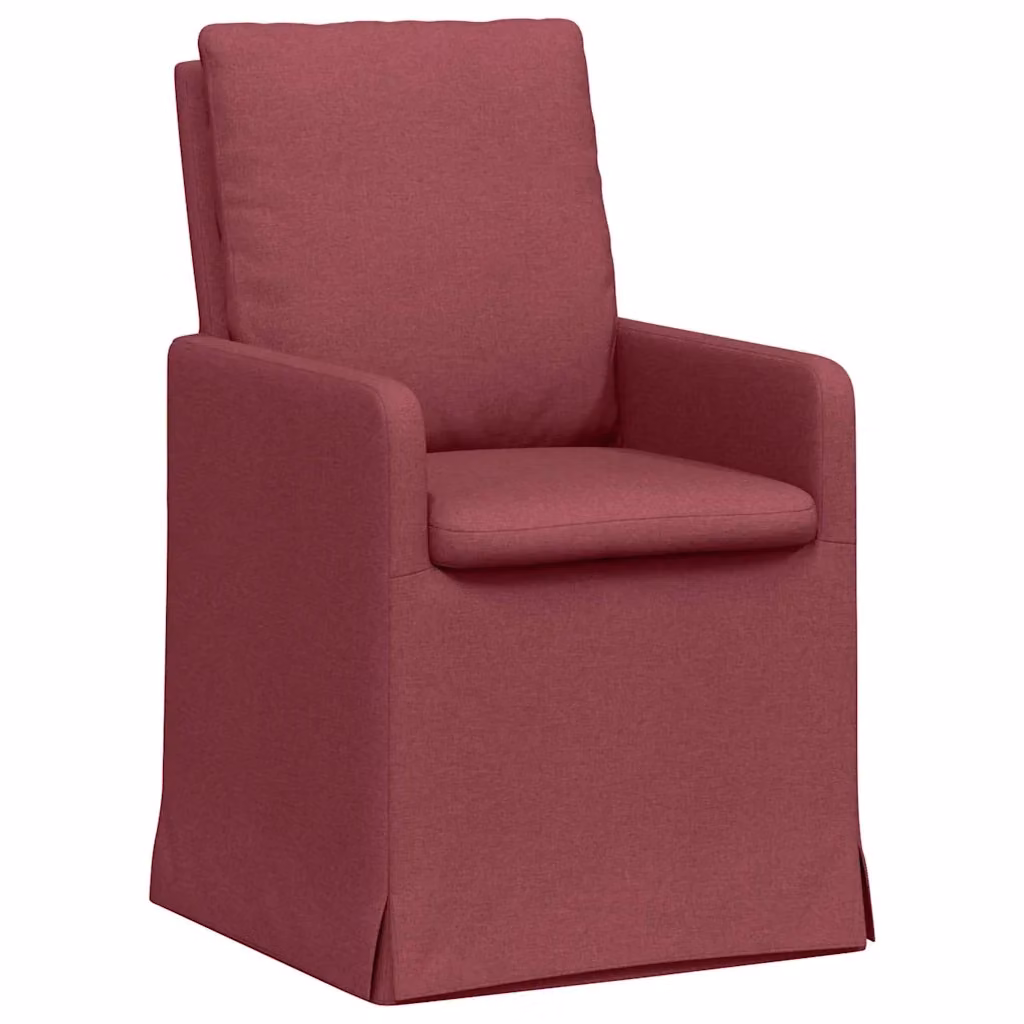 Set di 2 sedie da pranzo vidaXL in tessuto rosso, L: 57 cm, P: 67 cm, H: 98 cm – 2