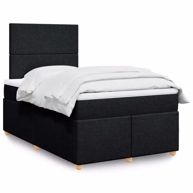 Letto Ibrido vidaXL con Giroletto a Molle e Materasso Nero e Bianco L/P/H: 120 x 190 x 150,5 cm