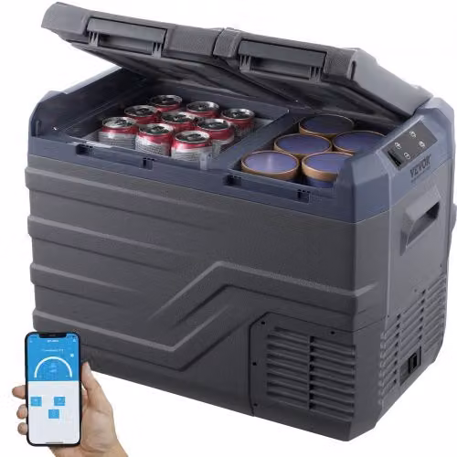 Frigorifero Portatile VEVOR per Auto e Camper, Congelatore a Doppia Zona da 32 L, Grigio