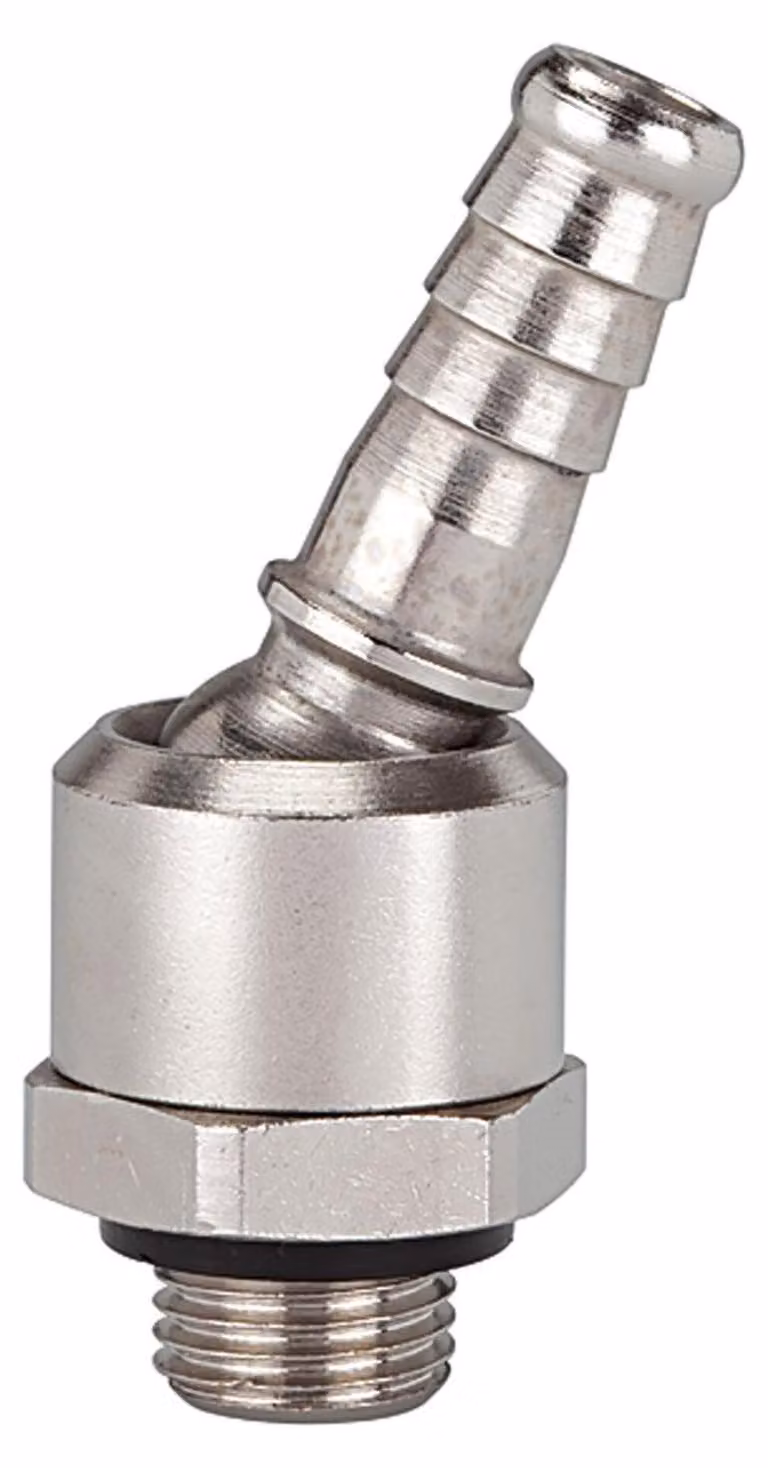 Bocchetta Riegler, ottone nichelato, girevole, G 1/4 AG, LW 13
