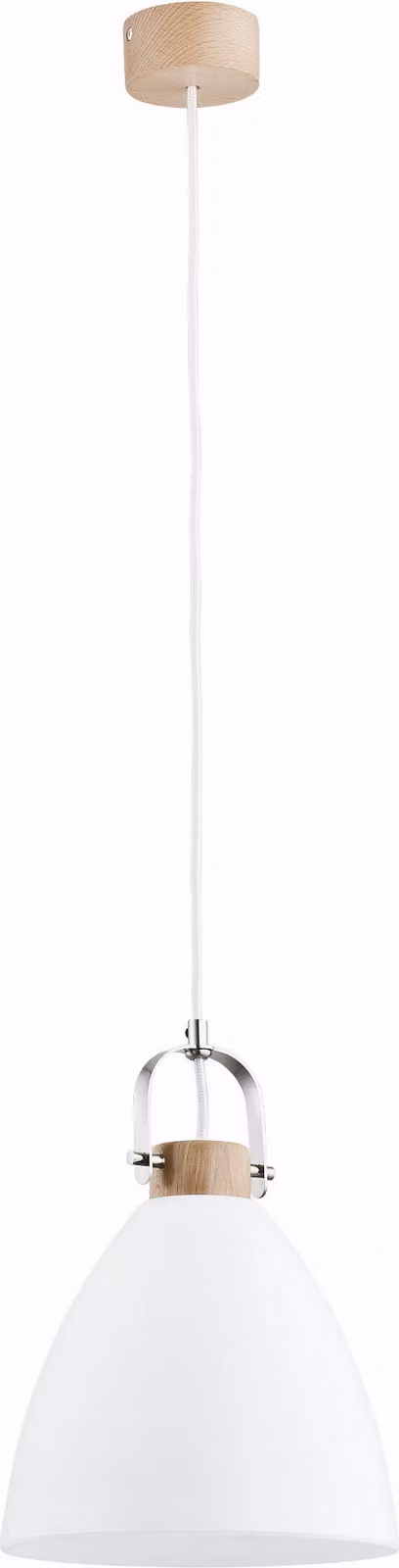 Lampada a sospensione HEFRMINA, bianco e legno chiaro, 1xE27x60W, metallo, dimensioni: 100x22x22 cm, IP20, Alfa