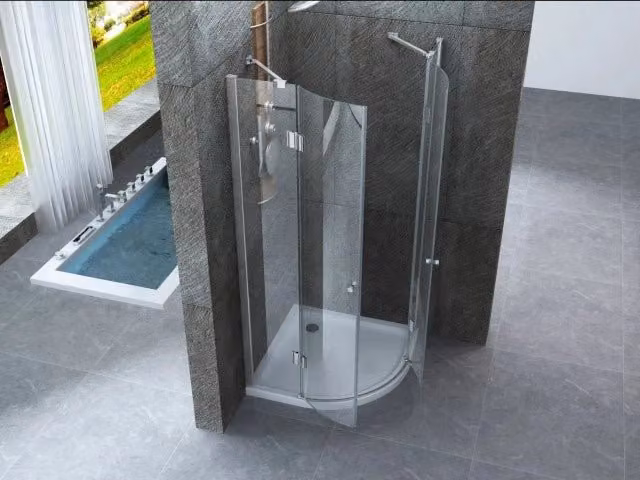 Box doccia semicircolare, due ante battente cristallo 8mm Pura 90x90 cm
