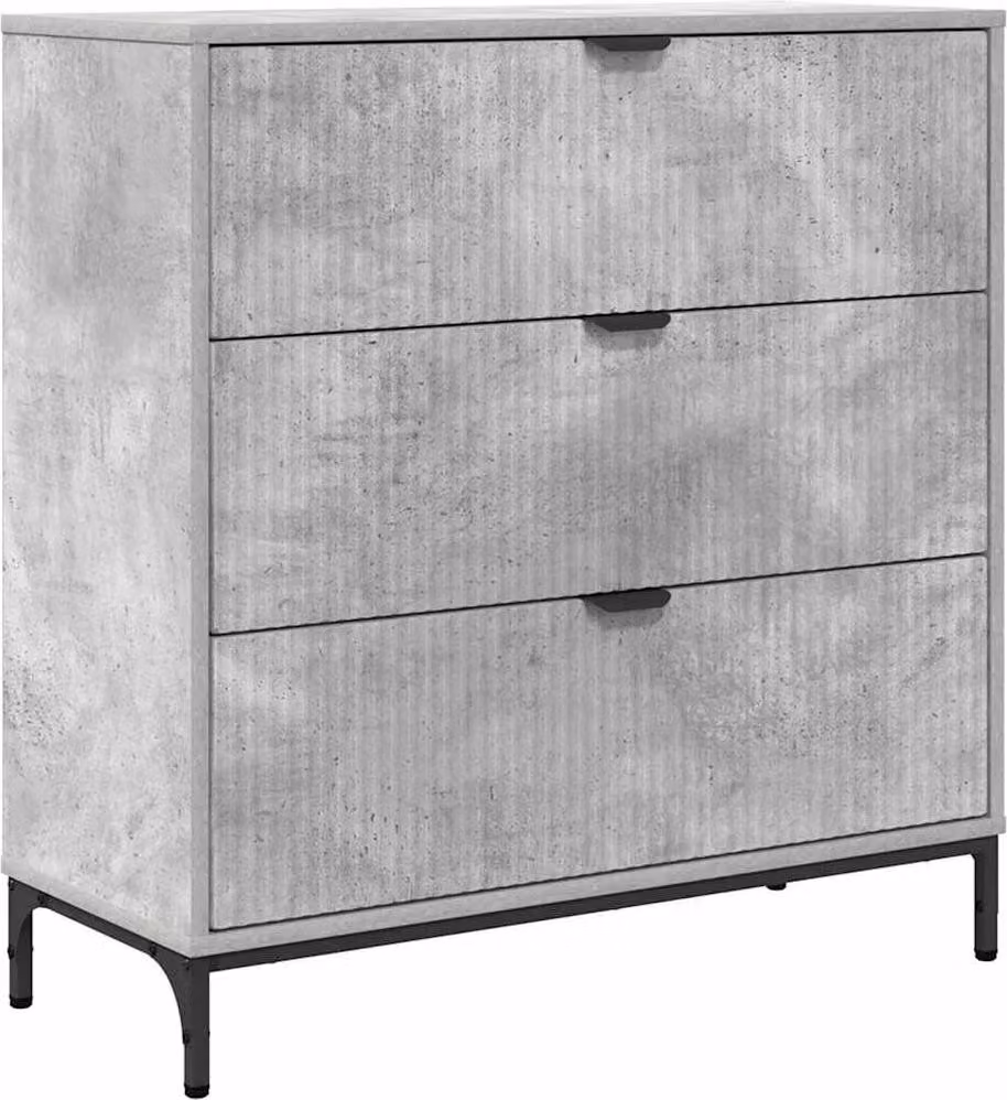 Credenza Grigio cemento 79,5 x 33 x 82 cm Legno multistrato
