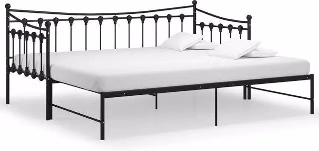 Telaio Divano letto | Sof¨¤ letto | Letto singolo Estraibile Nero in Metallo 90x200 cm