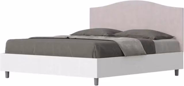 Letto matrimoniale senza rete 160x190 bianco frassino testata microfibra glicine Grace