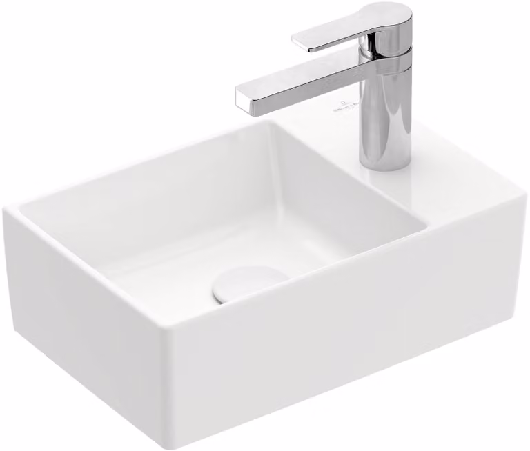 Villeroy & Boch Memento 2.0 lave-mains, 1 trou pour robinet, sans trop-plein, non poncé, 400x260mm, 432340R1, 432340R1