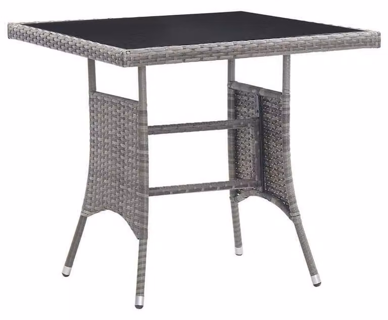 Set da esterno per tavolo - tavolo da pranzo - acciaio inossidabile - resistente agli agenti atmosferici - base a colonna - grigio - set di travi