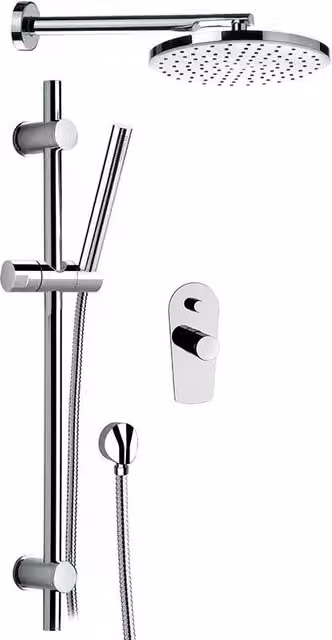 Set doccia cromato con kit e deviatore - serie fusion