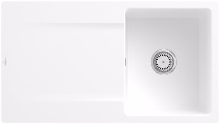 V&B lavello da incasso Siluet 50 Flat con scarico, funzionamento manuale, pietra bianca