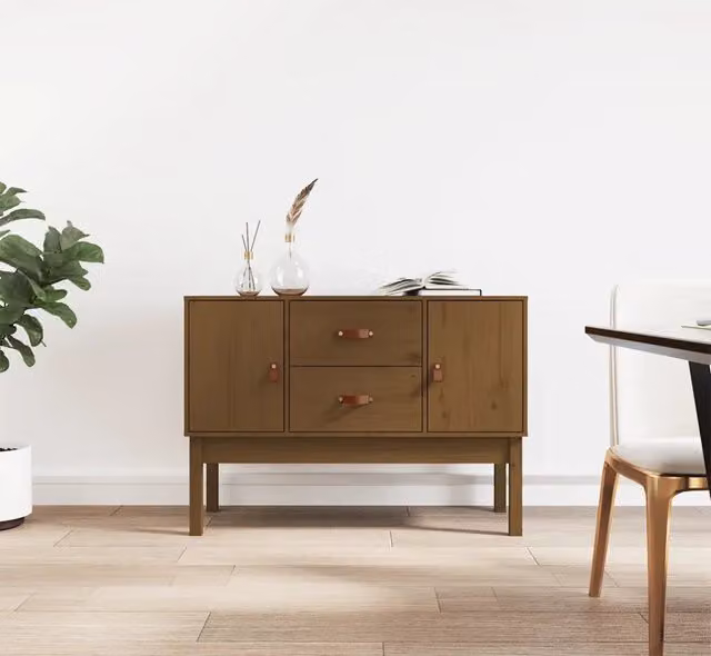 Credenza classica vidaXL in legno massello di pino marrone L/P/H: 110 x 40 x 78 cm