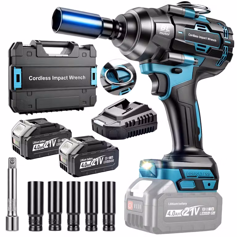 Avvitatore a percussione Accu da 18 V - Coppia di 1000 Nm - 2 batterie da 4,0 Ah