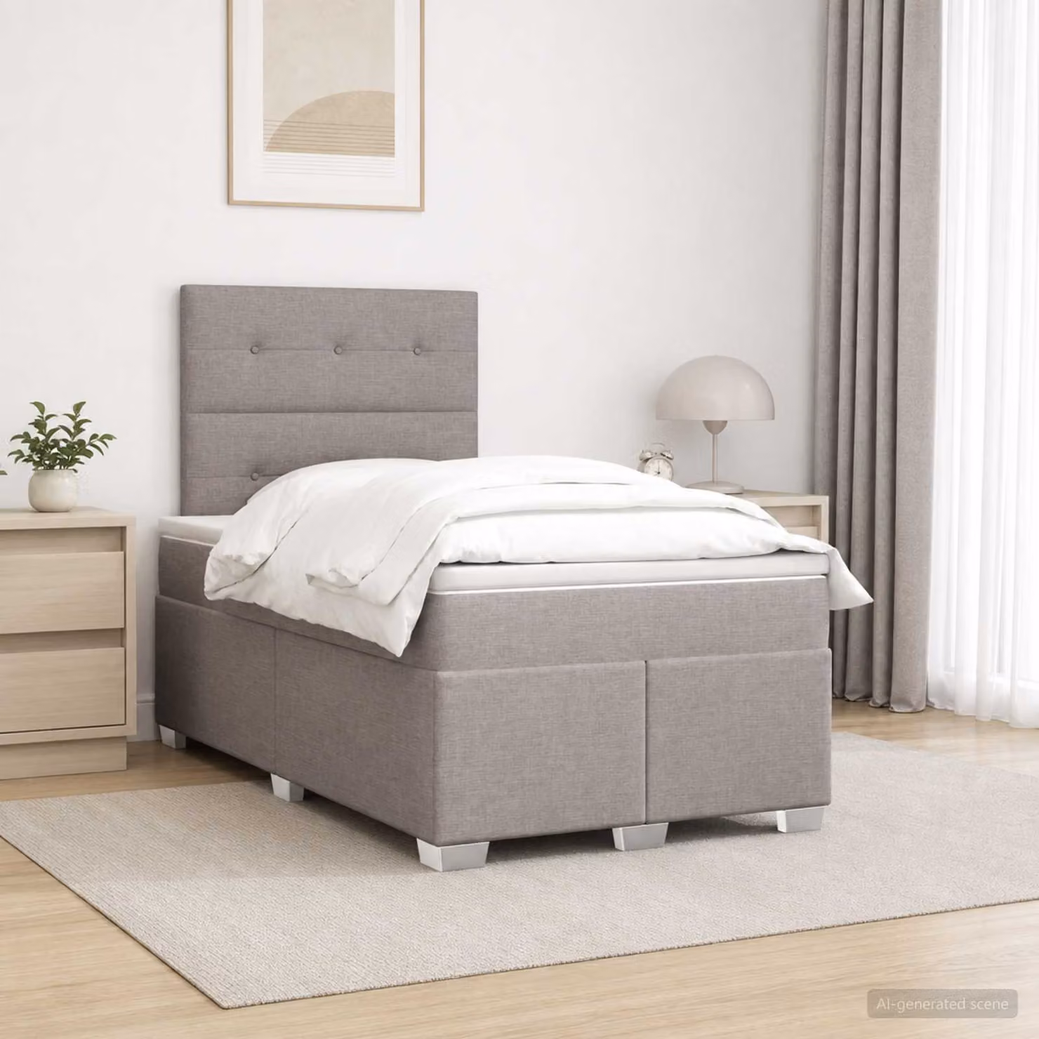 Letto box spring vidaXL con materasso a molle insacchettate in tessuto, L 200 cm x L 120 cm