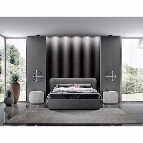Letto matrimoniale imbottito con contenitore Spar - Joy