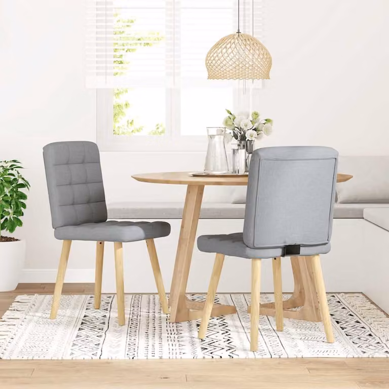 vidaXL Sedie da Pranzo 2 pz Grigio Chiaro in Tessuto