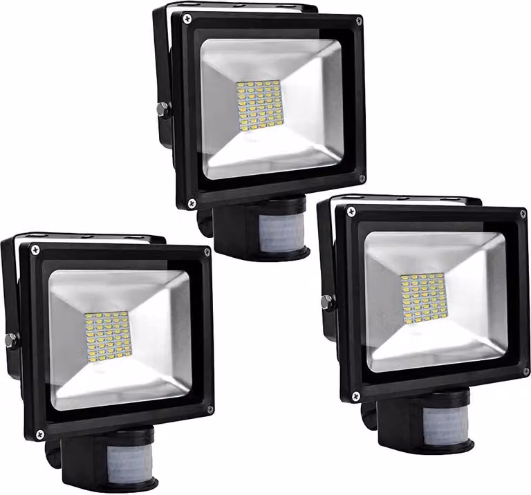 Greenmigo 3X 30W Faretto LED IP65, proiettore impermeabile a LED SMD con sensore di movimento PIR, luce bianca calda, 85-265 V CA