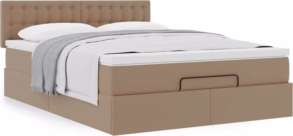 Struttura Letto Pouf con Materasso 140x190 cm Pelle finta
