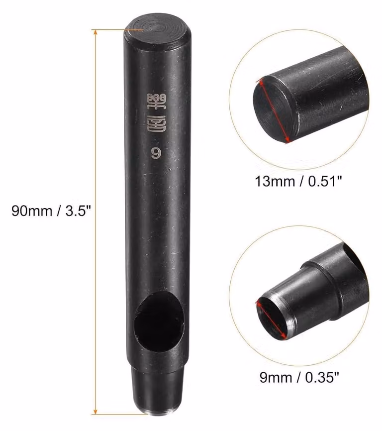 Lochstanzer rotondo Acciaio al carbonio da 9 mm per la creazione di fori in pelle, cinture, progetti fai-da-te e carta