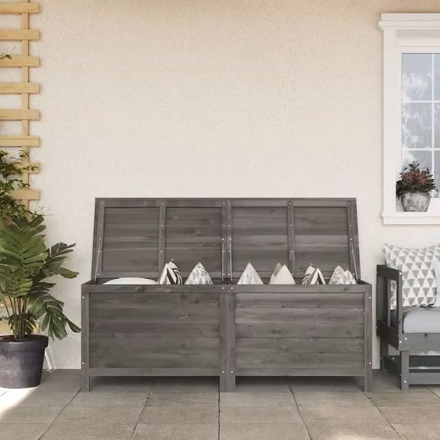 Contenitore da giardino vidaXL in abete massello color antracite L: 150 cm, P: 50 cm, H: 56,5 cm