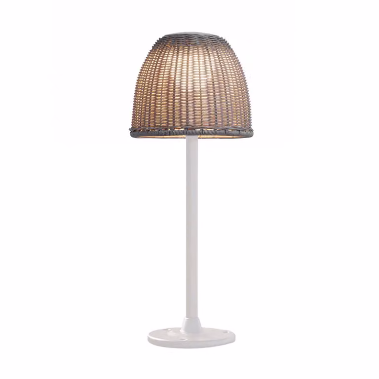 Bover Lampioncino LED Atticus, altezza 50 cm, bianco naturale/beige dimmerabile, Crema / Ambra, Alluminio, Design, Lampada LED da esterni