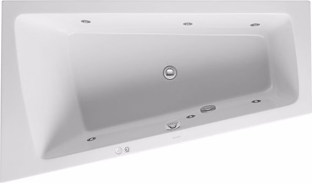 Duravit Paiova Bain à remous, à encastrer, simple dos à gauche, bâti-support, garniture de vidage et de trop-plein chromée, système Jet, 1700x1000mm, 760212000JS1000, 760212000JS1000