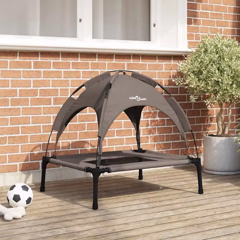 Letto per cani vidaXL marrone in metallo con struttura rialzata L: 76 cm, P: 62 cm, H: 70,5 cm