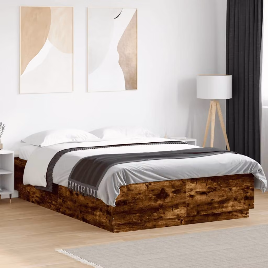 vidaXL Giroletto in Legno Multistrato Rovere Fumo L/P: 150 x 200 cm