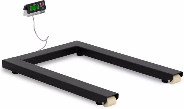 Bilancia da pavimento 1500 kg / 0,5 kg 127 x 84 cm con display LCD esterno acciaio inox plastica nera 14_0008313