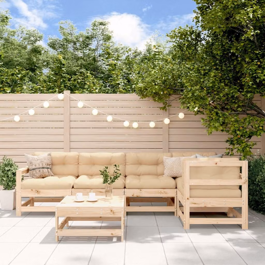 Maison Exclusive - Set Salotto da Giardino 6 pz in Legno Massello di Pino