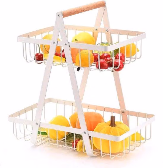Scaffali per alimenti freschi, a 2 ripiani, bianchi