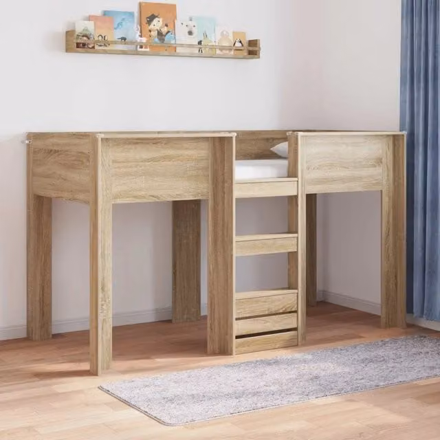 Letto a Castello per Bambini Rovere Sonoma 75 x 190 cm 3410469