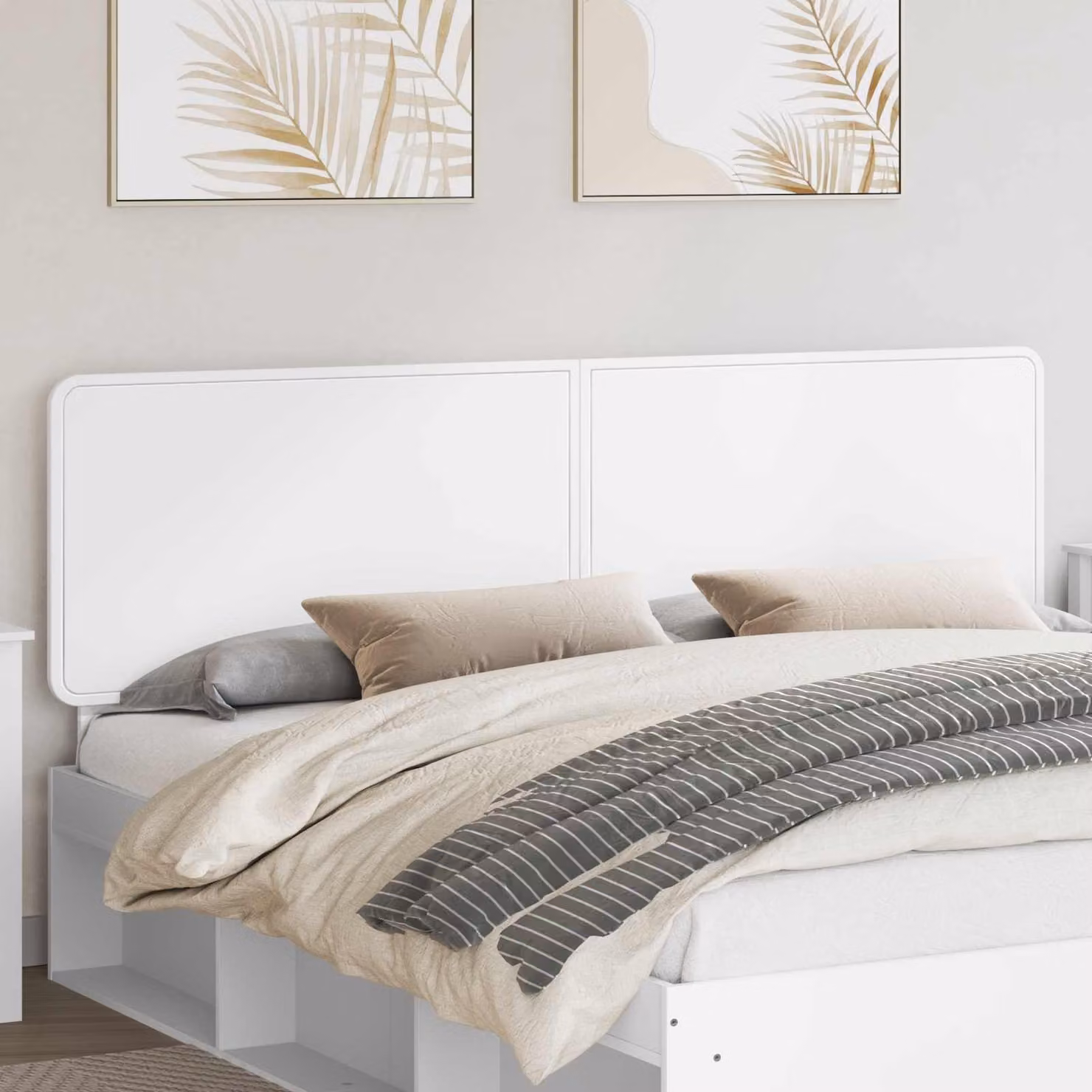 Testiera per letto moderna vidaXL in legno ingegnerizzato bianco opaco