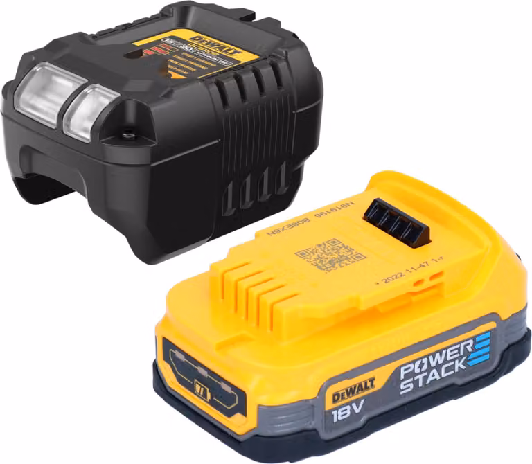 DeWalt DCB 1102 E1 Battery Starter Set 18 V con 1x batteria Powerstack 1,7 Ah + caricatore DCB 1102