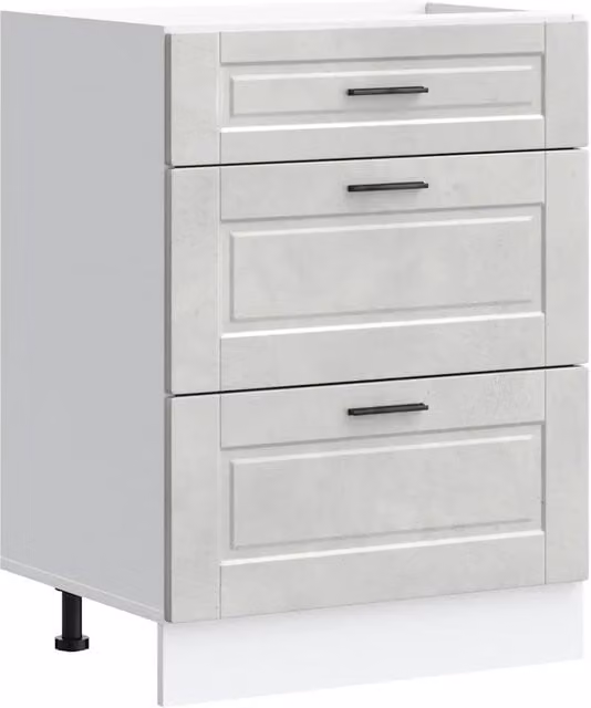 Mobile base da cucina moderno HELLOSHOP26 in legno composito grigio opaco con ante a battente e ripiani interni L: 60 cm, P: 46 cm, H: 81,5 cm