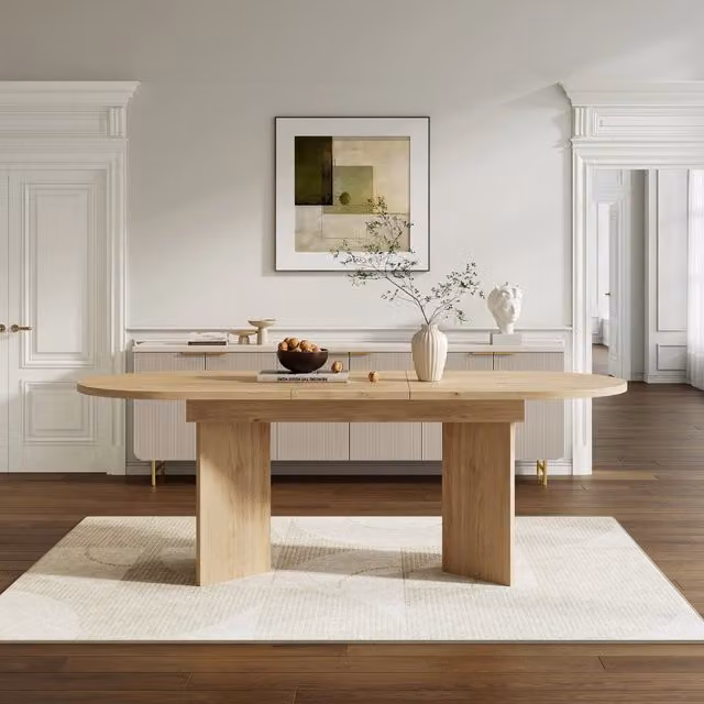 Tavolo da Pranzo Allungabile con Bordi Arrotondati ¨C MINIMAL ¨C Rovere, 120/160x80 cm, 4-6 Persone