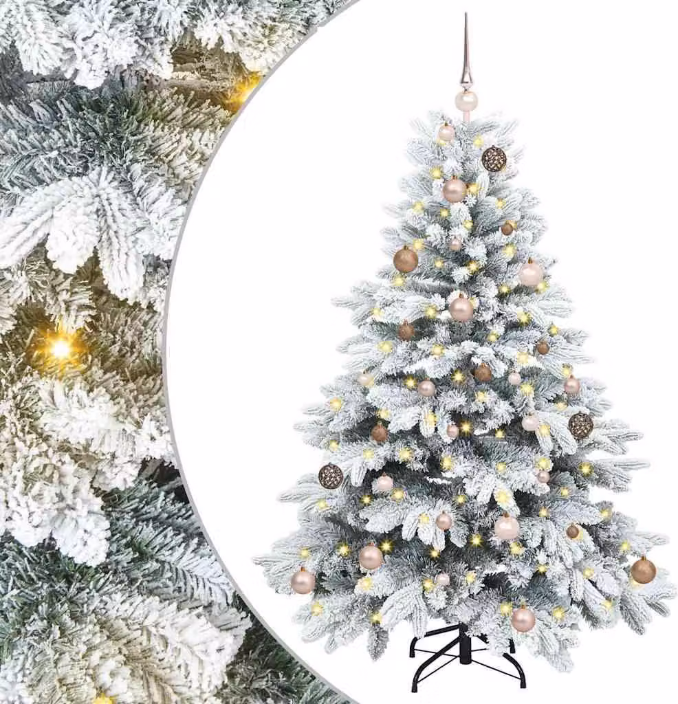 Albero di Natale artificiale con 150 LED Bianco 150 cm PE e PVC
