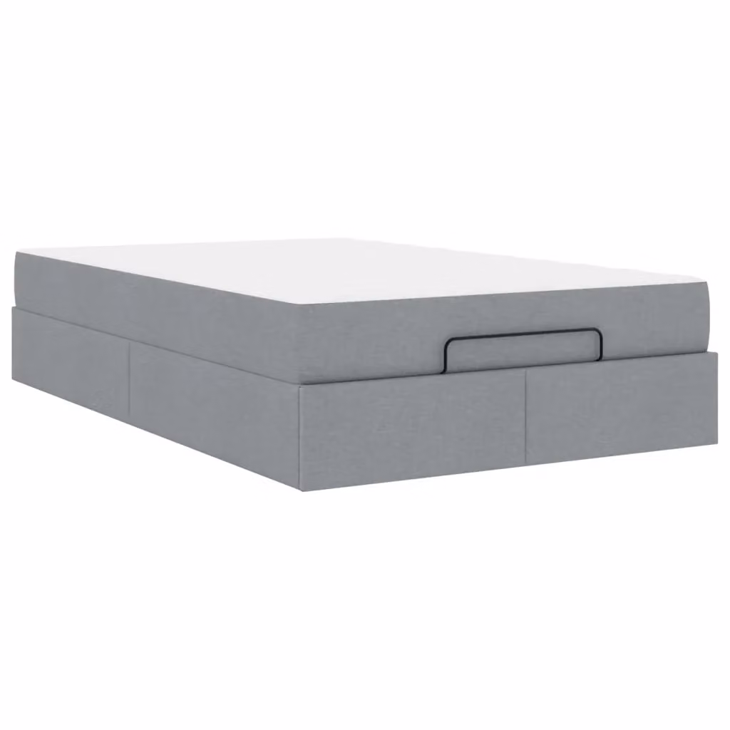 Set letto vidaXL con materasso in 2 pezzi, struttura imbottita in tessuto grigio chiaro con cassetti, L 120 x P 200 cm – 2