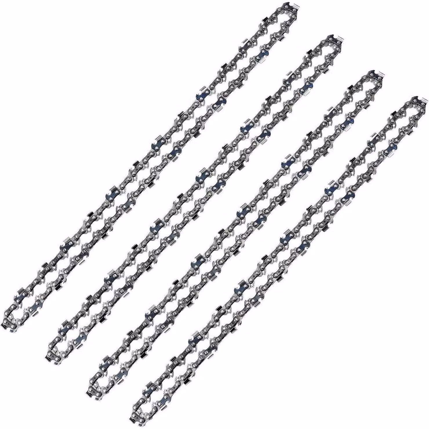 4 catene per motosega, lunghezza 35 cm, passo 3/8", spessore 1,3 mm, 52 maglie, catena a mezzalama per motoseghe